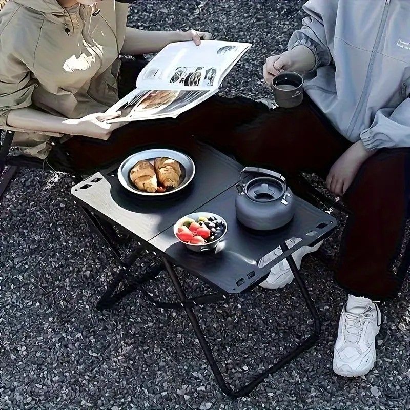 Portable Folding Camping Table Iron Outdoor Picnic Beach BBQ Tailgate Hiking with Storage Bag(GREEN) - Image 7