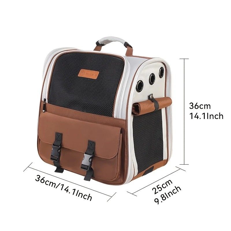Cat Backpack Carrier - Lightweight, Foldable, Shape-Retaining Travel Bag for Cats and Small Dogs up to 8kg(Sakura powder) - Image 3