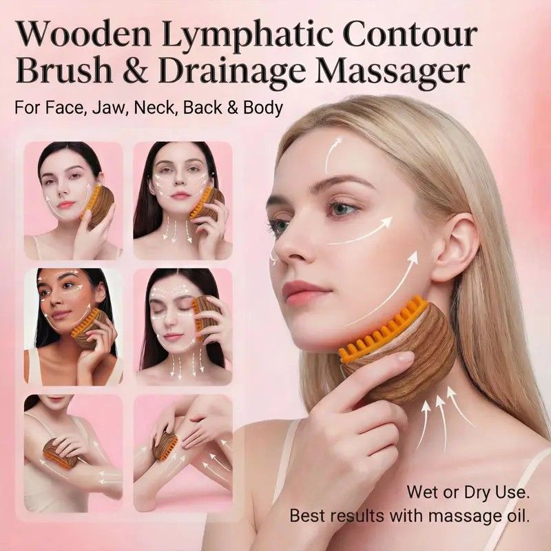 Dual-Sided Lymphatic Massage Brush: Silicone Boosts Circulation, Gua Sha Lifts, Wet & Dry Use, Essential Home Sculpting Tool（black) - Image 7
