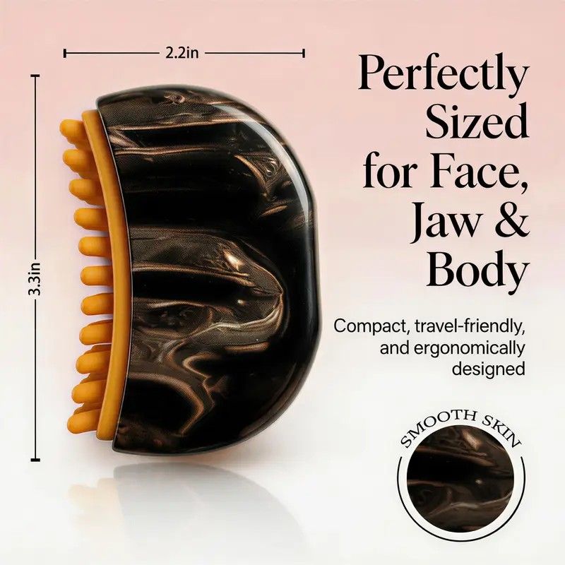 Dual-Sided Lymphatic Massage Brush: Silicone Boosts Circulation, Gua Sha Lifts, Wet & Dry Use, Essential Home Sculpting Tool(shallow wooden-grain) - Image 8