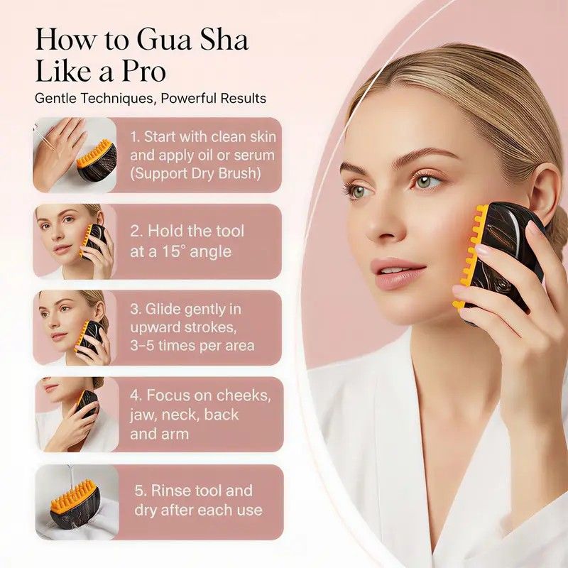 Dual-Sided Lymphatic Massage Brush: Silicone Boosts Circulation, Gua Sha Lifts, Wet & Dry Use, Essential Home Sculpting Tool(Deep wood grain) - Image 3