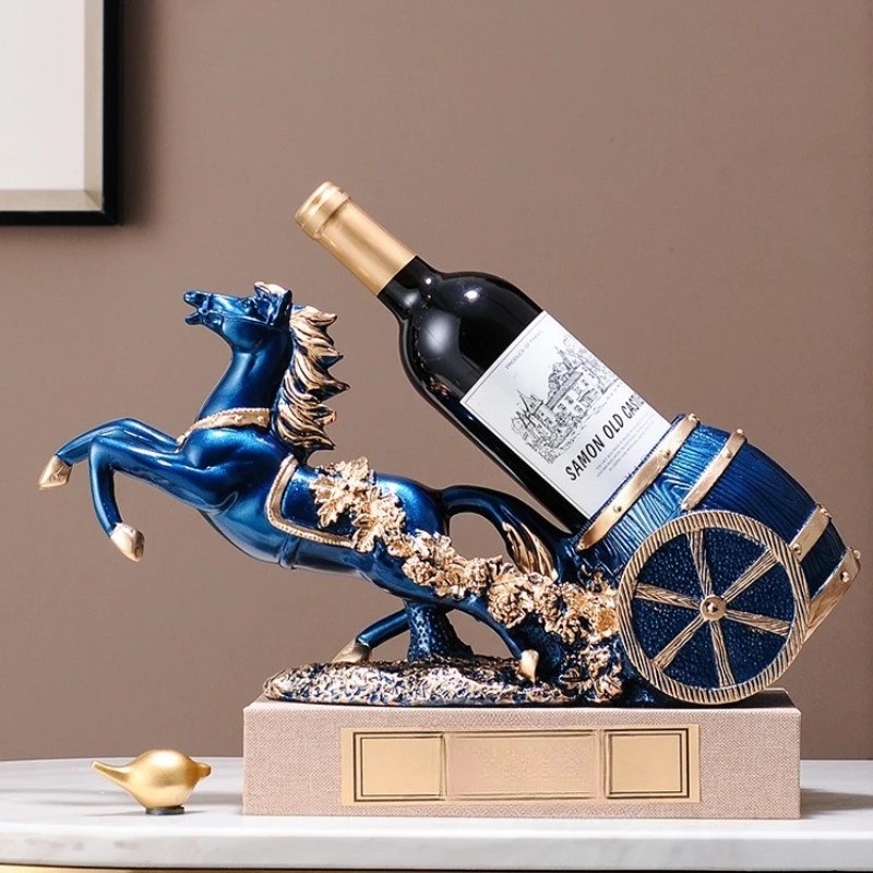 golden Freestanding Luxury Wine Rack, Stable Partitioned Storage, Hand-Carved 