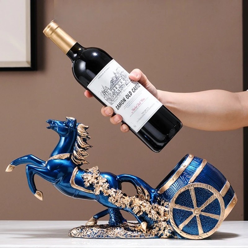 golden Freestanding Luxury Wine Rack, Stable Partitioned Storage, Hand-Carved 