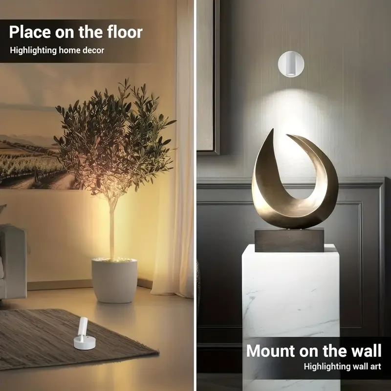 Drill Free Magnetic Charging Spotlight, 2000mAh Long Battery Life Touch Dimming, 350 Degree Rotation Multi Scene, Easily Create Home Ambiance/black - Image 3