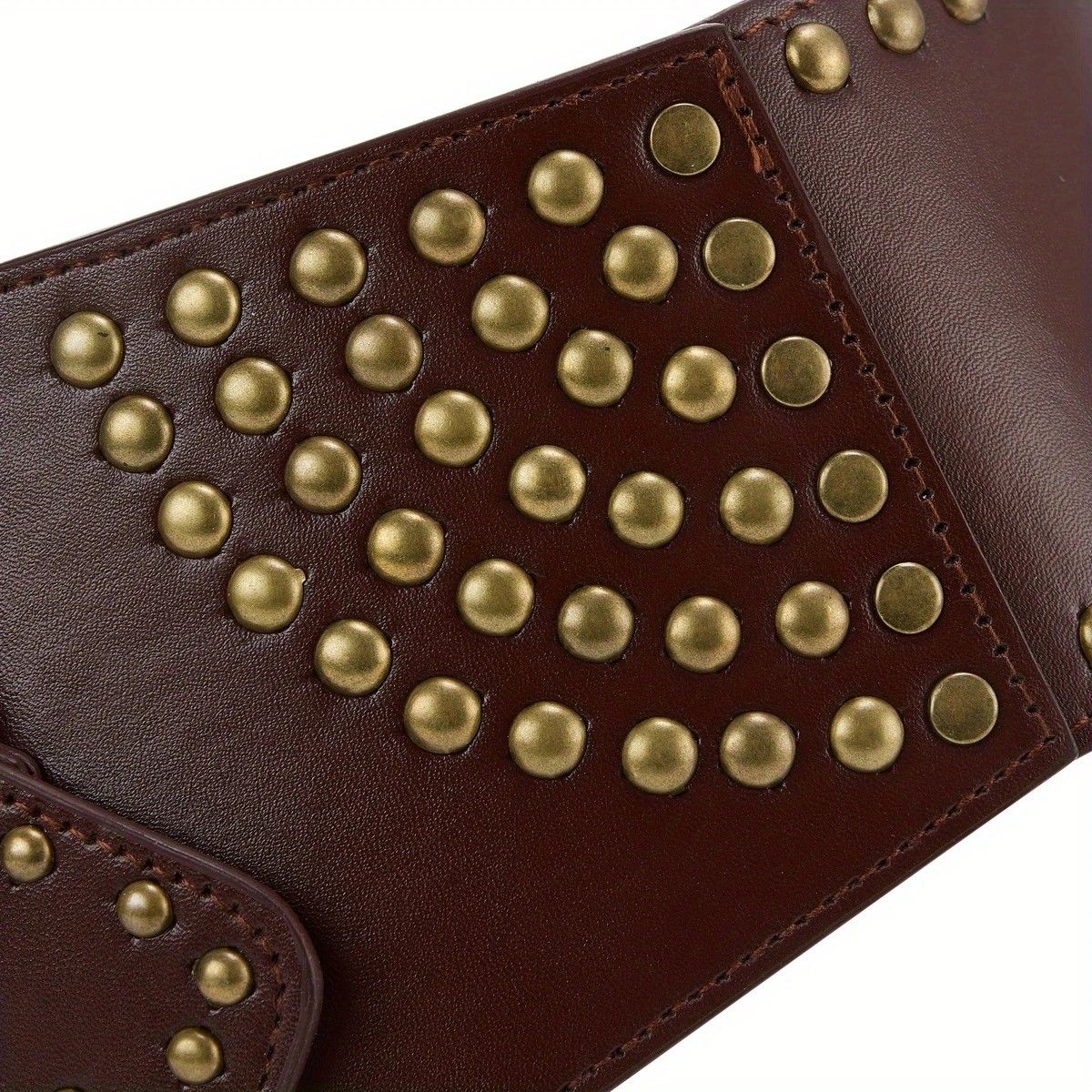 Women's Punk-Style PU Belt: Metal Stud and Buckle Decoration, Daily Streetwear Personality Accessory。（Black silver rivet） - Image 7