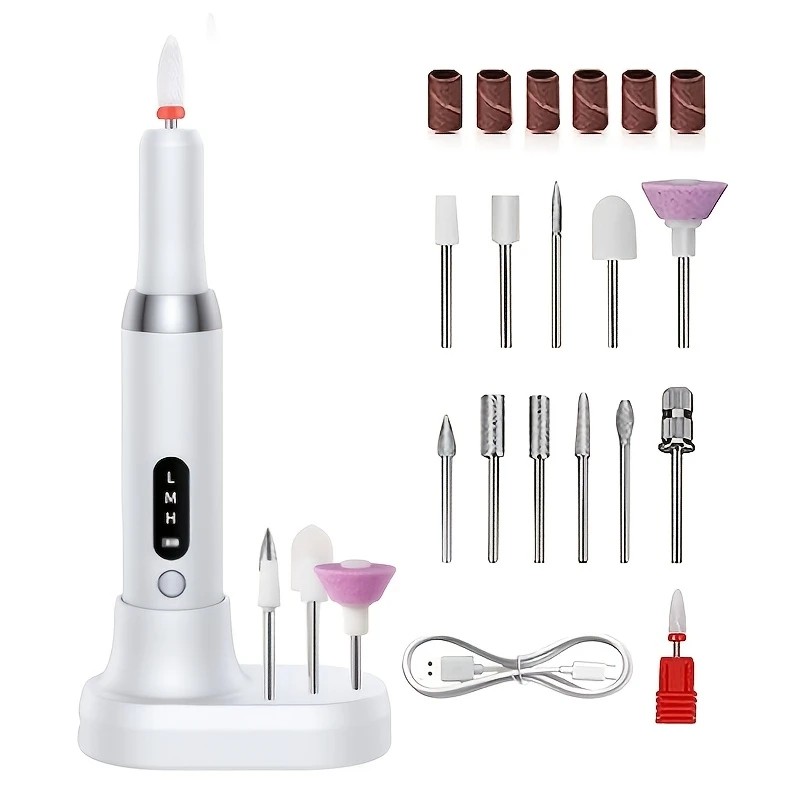 Pink   Wireless Charging Nail Drill, 3-Speed Adjustable, Professional-Level Care in One Tool - Image 8