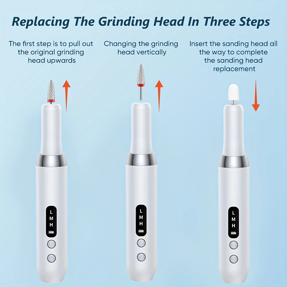 White  Wireless Charging Nail Drill, 3-Speed Adjustable, Professional-Level Care in One Tool - Image 4