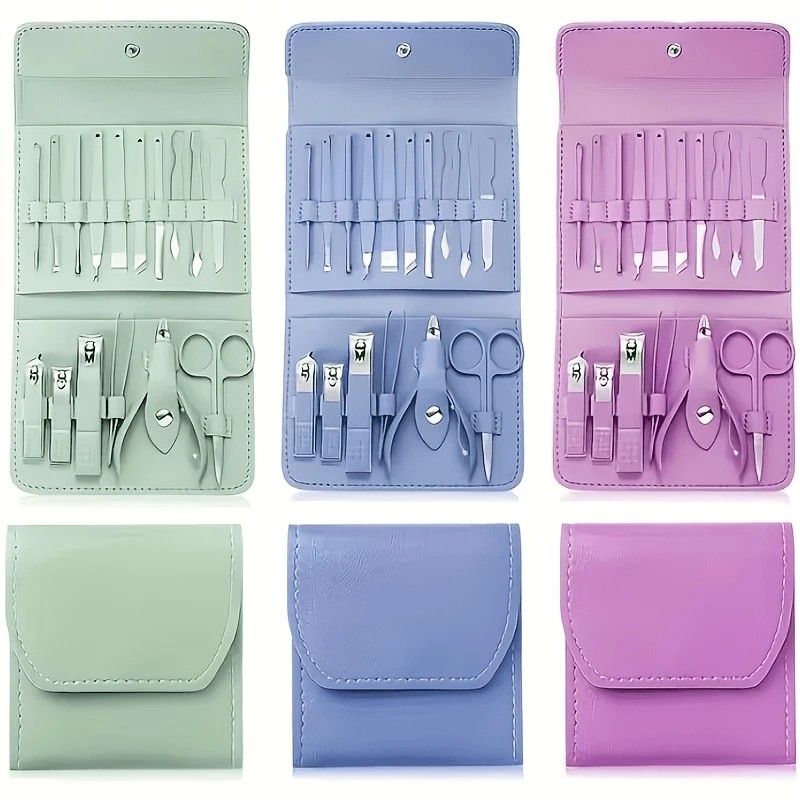 16-Piece Nail Care Set | Portable & Professional, One Box for Hand & Foot Details。green - Image 5