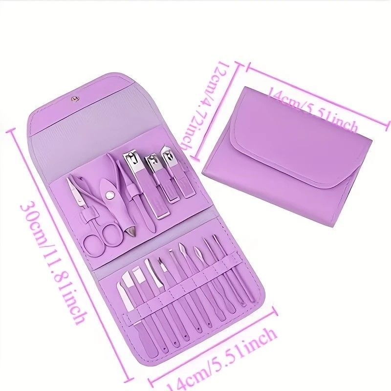 16-Piece Nail Care Set | Portable & Professional, One Box for Hand & Foot Details。green - Image 8