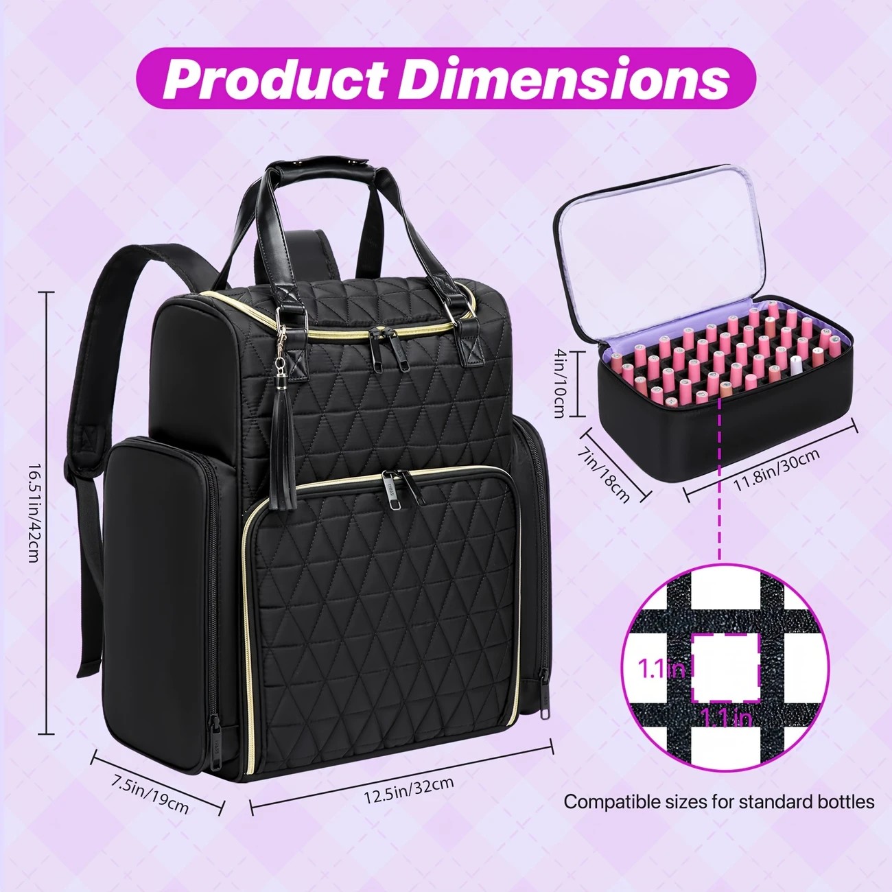 Nail Art Tool Storage Backpack: Removable Compartments, High-Capacity Categorized Storage, Multiple Carrying Methods, Ideal for Home, Travel & Mobile Services - Image 4