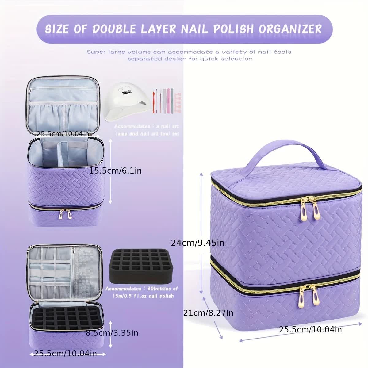 PINK Double‑layer woven storage, scientifically organized with large capacity—Professional Nail Tool Carry‑on Bag, keeping tools perfectly ordered. - Image 7