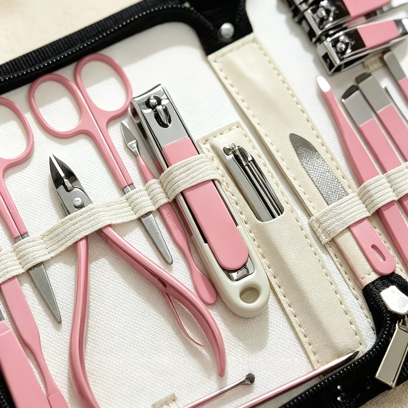 34-Piece Manicure Set: Sharp and Durable Stainless Steel Tools, All-in-One Hand, Foot, and Face Care, Portable Zippered Pouch, a Must-Have Exquisite Grooming Essential for Home and Travel!/brown - Image 7
