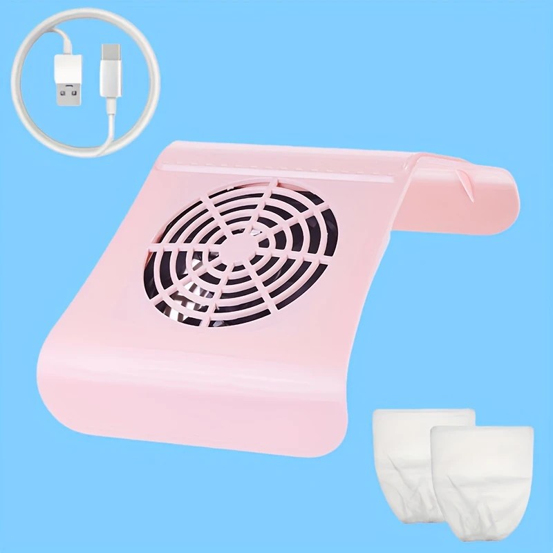 Nail Dust Collector: USB-Powered, Strong Suction, One-Touch Operation, Say Goodbye to Dust Troubles.PINK - Image 1