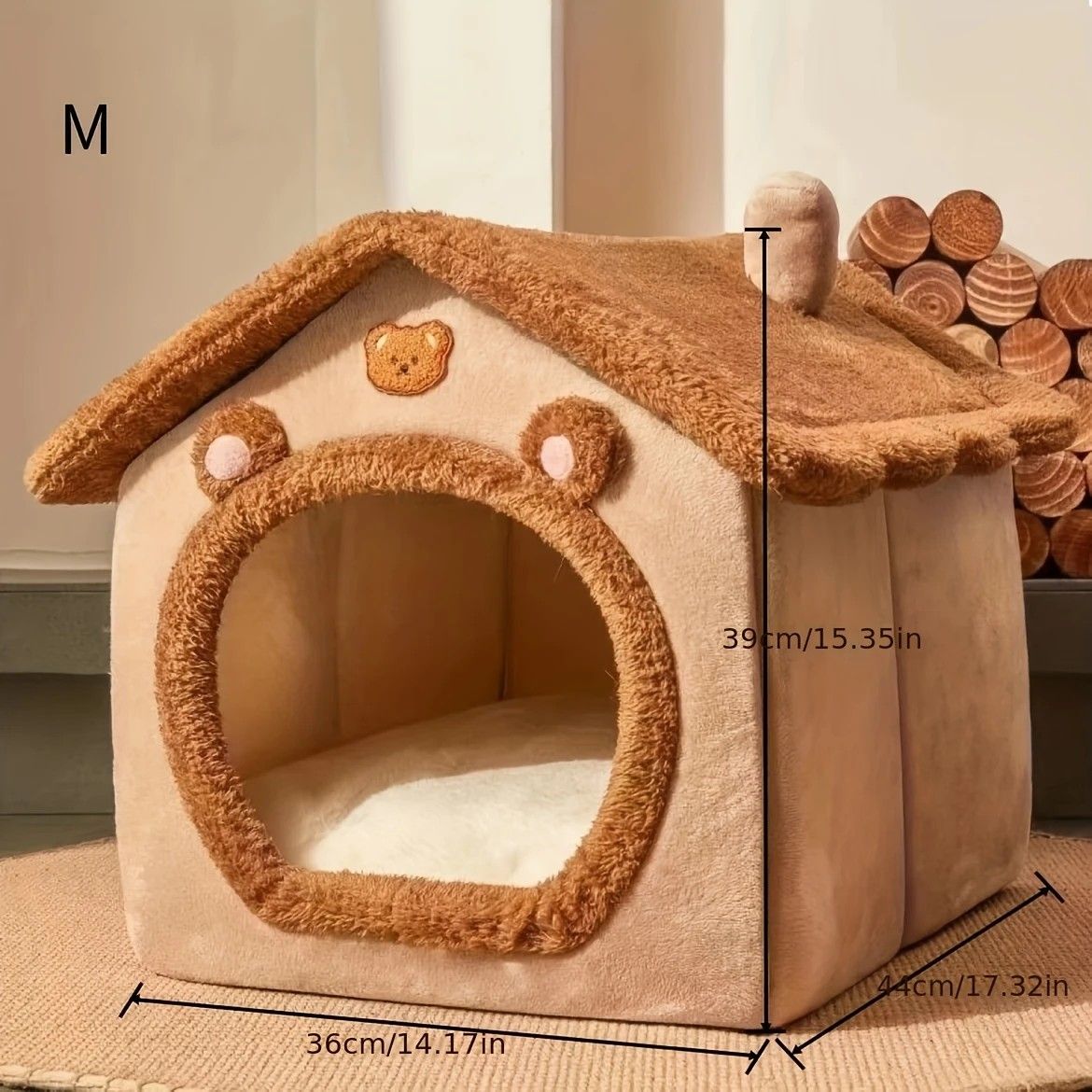 1 Pet Bed House for Cats, Detachable and Washable Cat House, Soft and Warm Winter Cat Bed, Small Dog Cave Nest( NO:M) - Image 7
