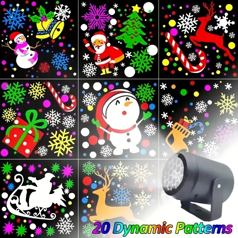 20-Pattern Christmas Projection Lamp, Plug-and-Play USB Lights Up a Fairy-Tale Christmas Night - Image 2