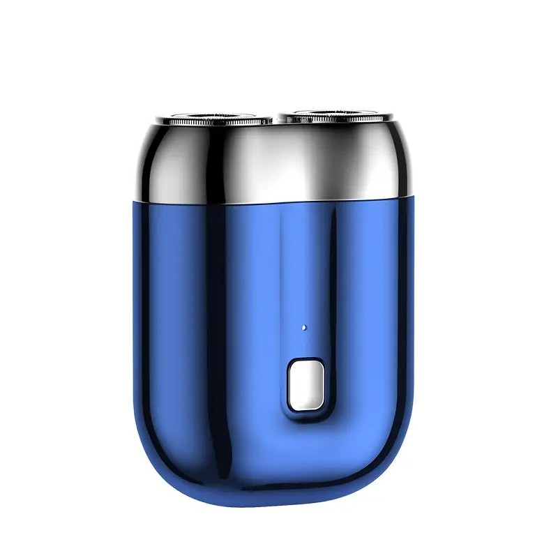 Blue Men's Mini Electric Shaver, with USB-C Fast Charging, detachable dual-head system, portable design ideal for travel and business trips. - Image 1