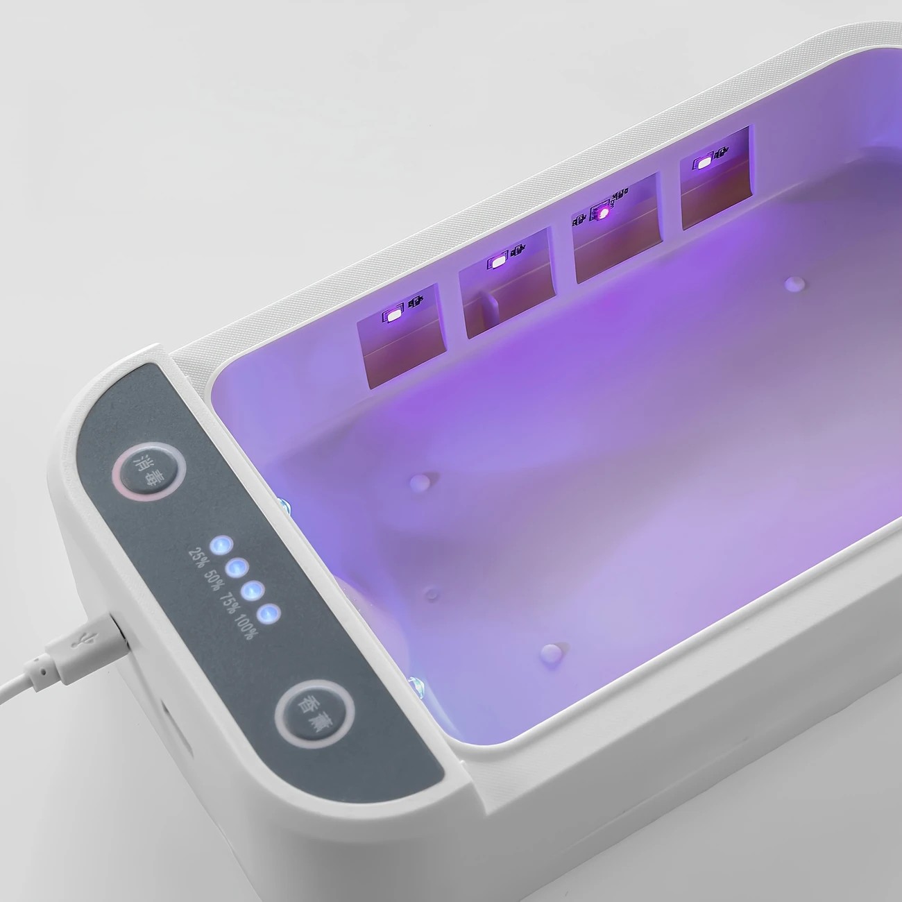 Portable Nail Disinfection Box, USB powered. Built‑in UV fast sterilization, suitable for nail and tattoo tools, PVC/plastic material, the ideal hygiene assistant for salons and studios. - Image 1