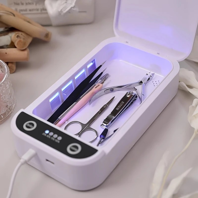 Portable Nail Disinfection Box, USB powered. Built‑in UV fast sterilization, suitable for nail and tattoo tools, PVC/plastic material, the ideal hygiene assistant for salons and studios. - Image 3