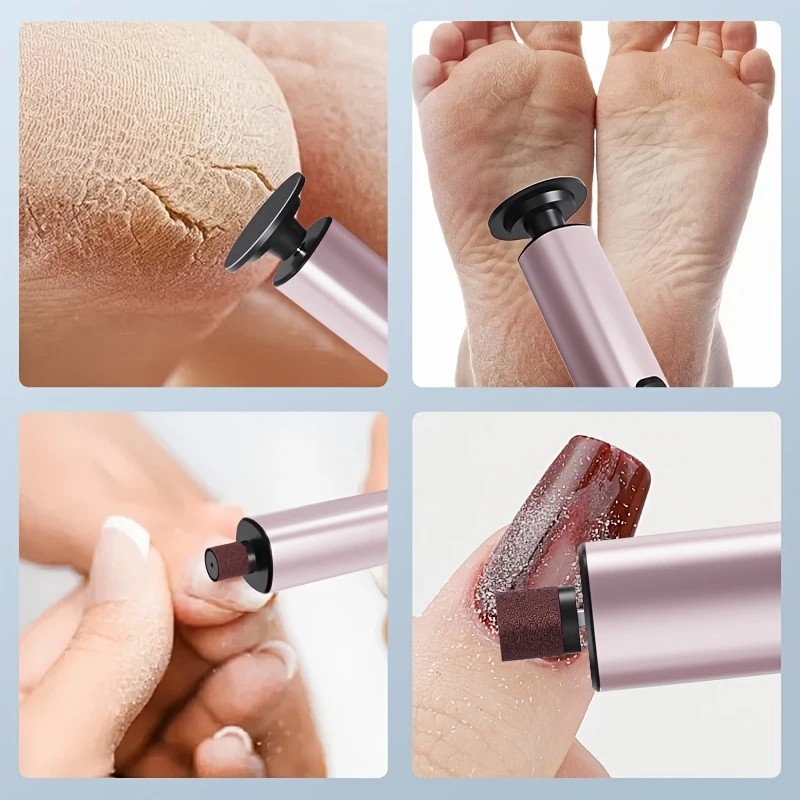rose gold  Electric Foot File: 3-Speed Adjustable Nano-Level Filing, Type-C Fast Charge, Long Battery Life, Washable & Replaceable Heads, At-Home & Travel Foot Renewal Care - Image 5