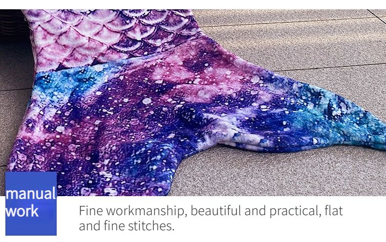 Mermaid Tail Blanket, Star Gradient Flannel Fleece, Soft and Warm, Essential for Lounging and Photo Taking at Home.(powderblue) - Image 8