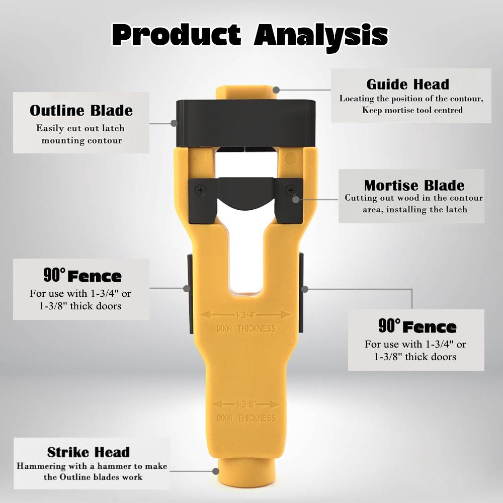 Door Latch Chisel Positioning Tool: Precise Positioning Without Measurement, Easy Installation With Less Effort/red - Image 6