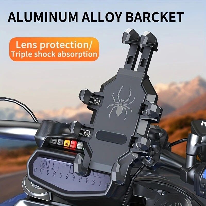 Shockproof Phone Mount, Compatible with Bicycles/Motorcycles/Scooters/ATVs, 720-Degree Rotation Anti-Shake, Fits 4.5-7 Inch Smartphones - Image 3