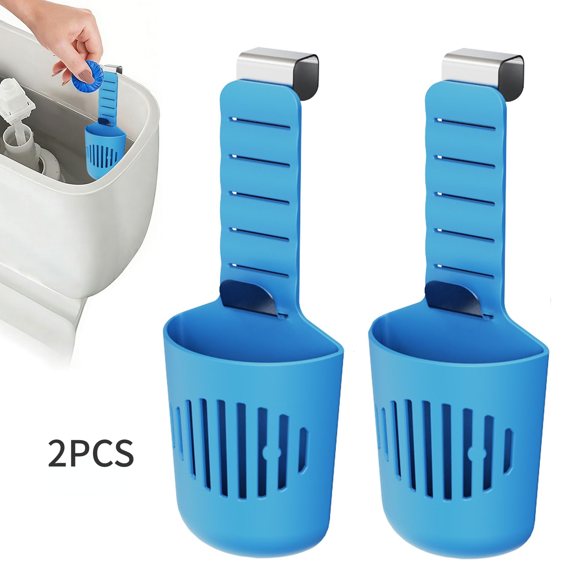 2PCS Hanging Toilet Cleaning Basket: No Drilling Required, Easy Installation, Automatic Cleaning with Every Flush, Long-Lasting Stain Removal, Deodorizing, and Fresh Fragrance/blue - Image 1