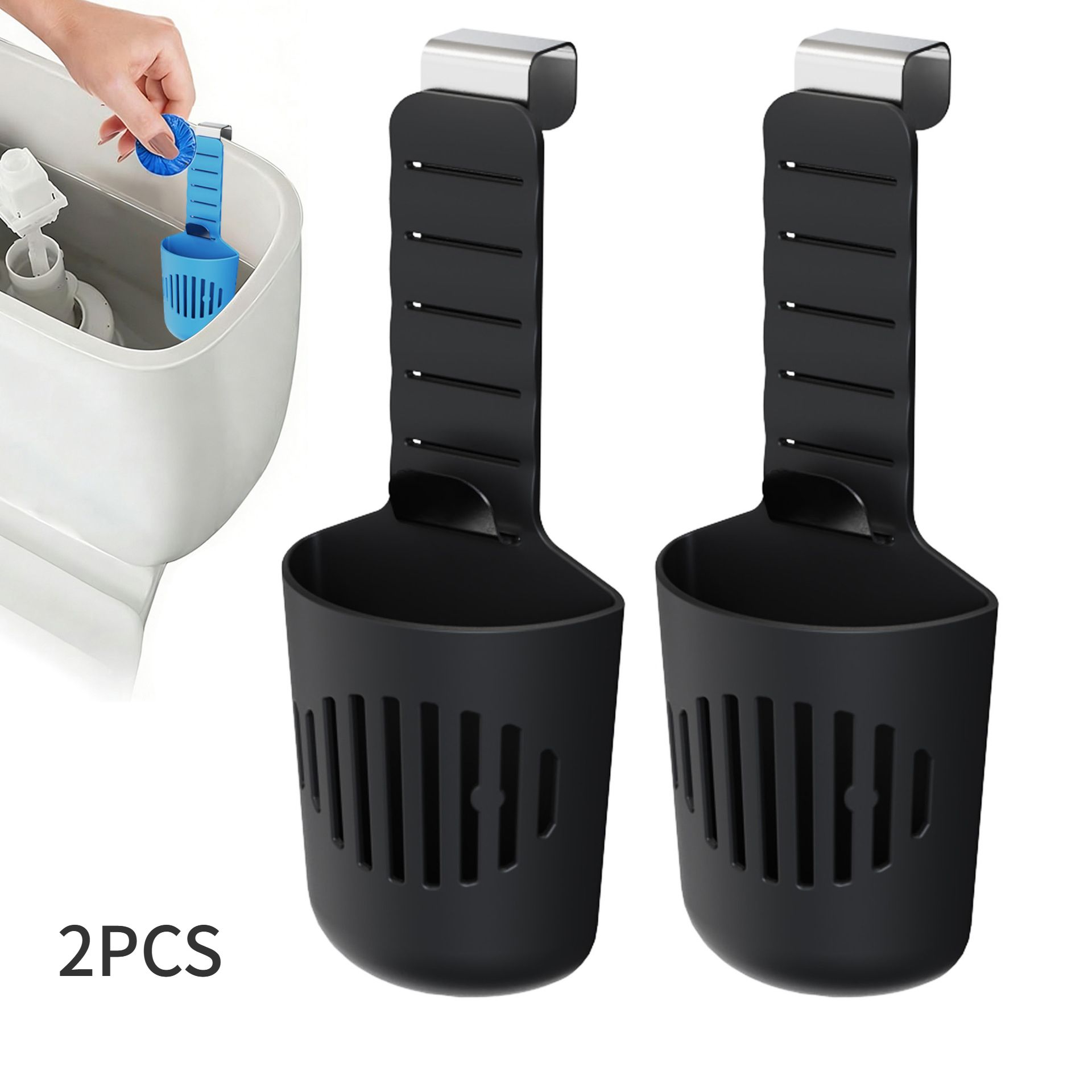 2PCS Hanging Toilet Cleaning Basket: No Drilling Required, Easy Installation, Automatic Cleaning with Every Flush, Long-Lasting Stain Removal, Deodorizing, and Fresh Fragrance/black - Image 1