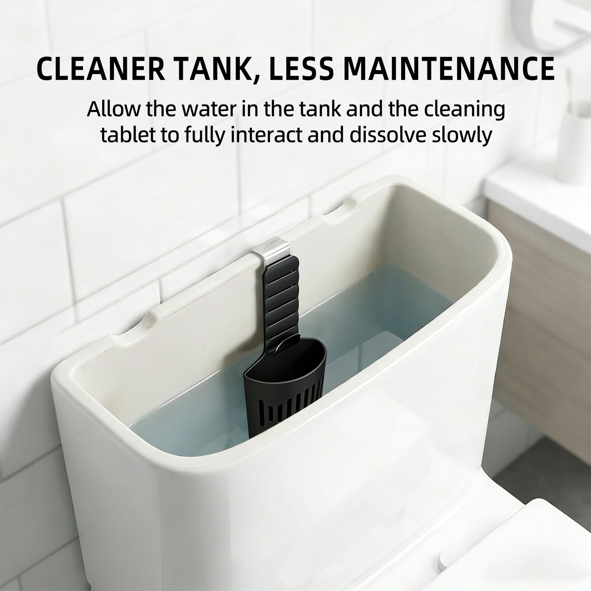 2PCS Hanging Toilet Cleaning Basket: No Drilling Required, Easy Installation, Automatic Cleaning with Every Flush, Long-Lasting Stain Removal, Deodorizing, and Fresh Fragrance/black - Image 2