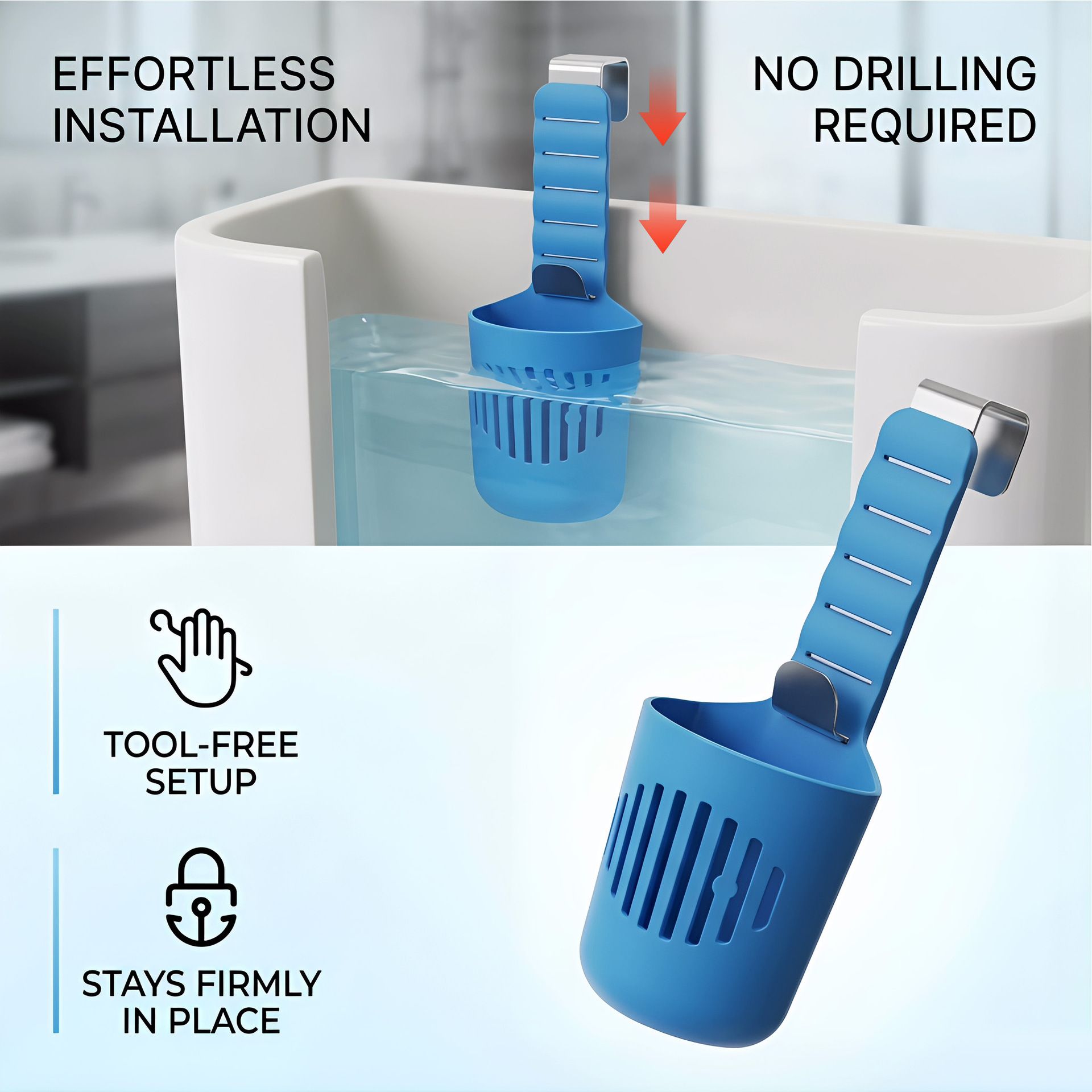 2PCS Hanging Toilet Cleaning Basket: No Drilling Required, Easy Installation, Automatic Cleaning with Every Flush, Long-Lasting Stain Removal, Deodorizing, and Fresh Fragrance/black - Image 5