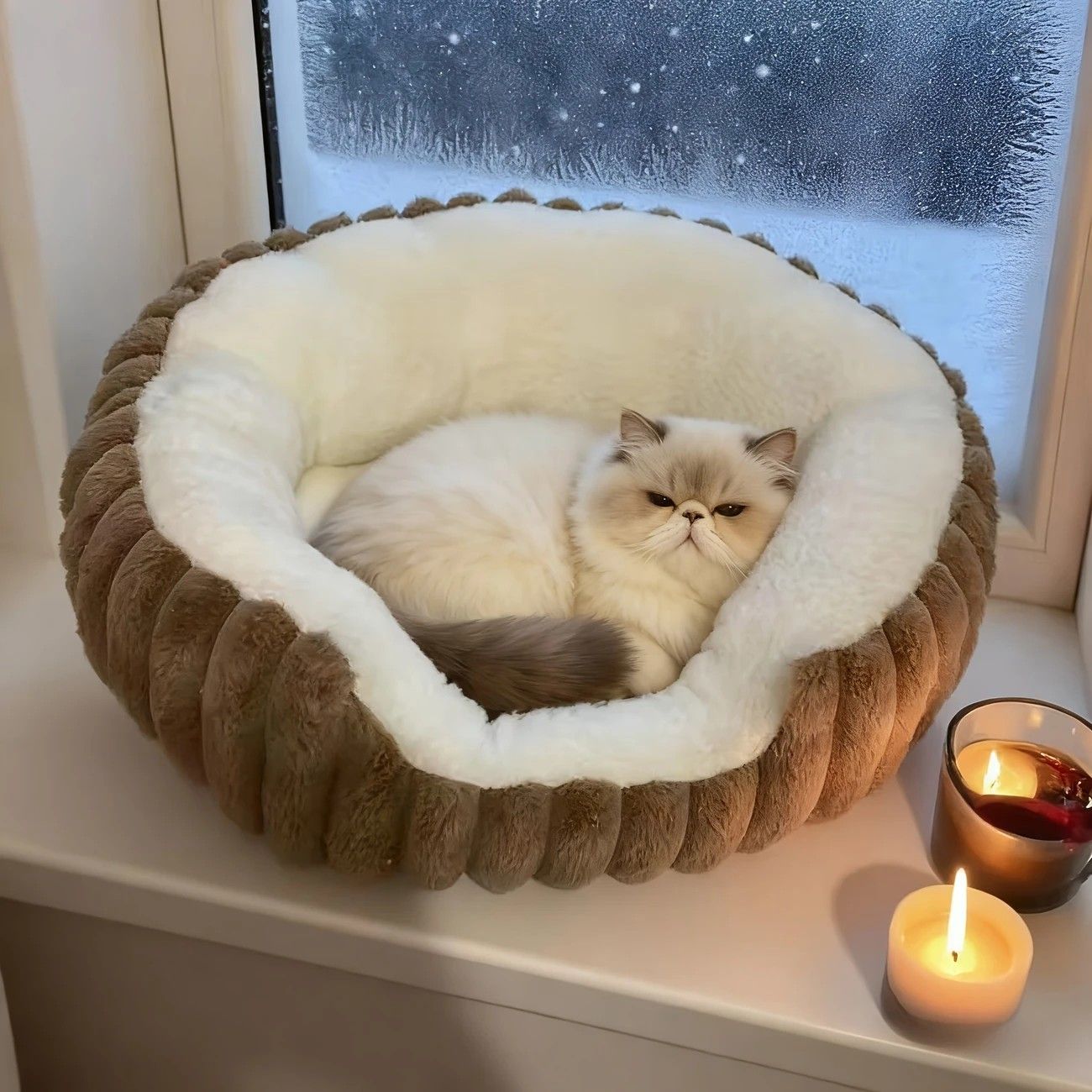 Pet owners are searching: Winter thick rabbit fur pet bed, ultimate cold-proof warmth solution(pink   No. M) - Image 3
