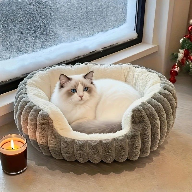 Pet owners are searching: Winter thick rabbit fur pet bed, ultimate cold-proof warmth solution(grey  NO:M) - Image 7