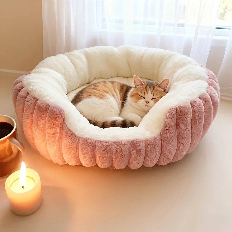 Pet owners are searching: Winter thick rabbit fur pet bed, ultimate cold-proof warmth solution(brown  NO:M) - Image 4