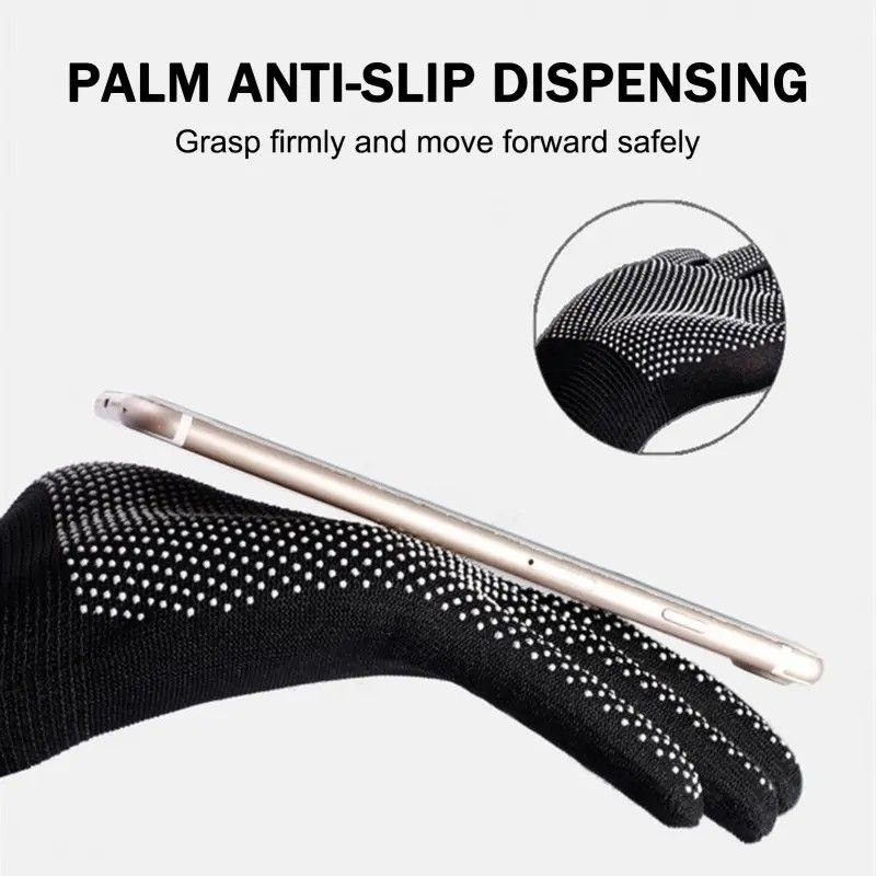 10 pairs Nylon Dot Grip Work Gloves – 13-Gauge PVC Dots Safety Gloves for Construction, Electrical & Handling, Breathable Knit, Non-Slip(black) - Image 4