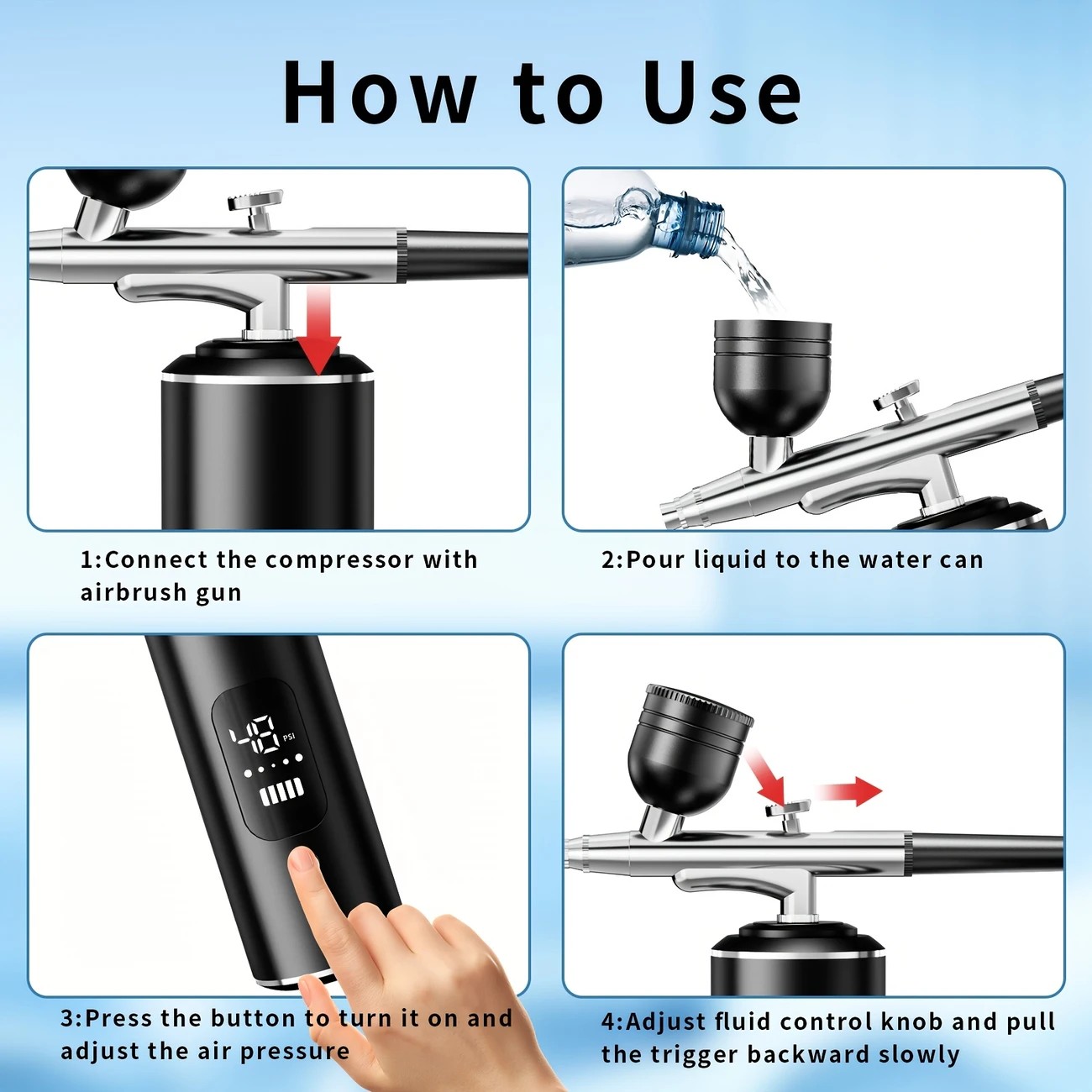 Pink Portable Wireless Airbrush Kit, ideal for nail art, painting, cake decoration, and makeup. Rechargeable design, perfect for both amateurs and professionals. - Image 3