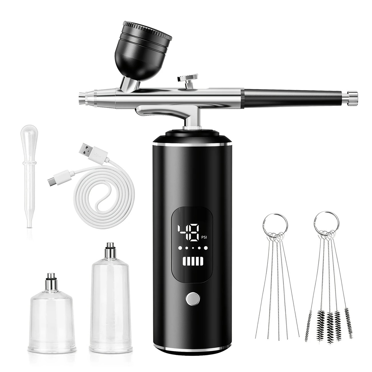 Pink Portable Wireless Airbrush Kit, ideal for nail art, painting, cake decoration, and makeup. Rechargeable design, perfect for both amateurs and professionals. - Image 7