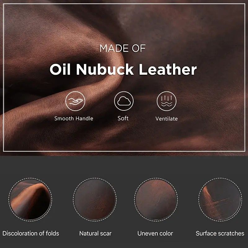 Oil Nubuck Leather Barrel Piggy Bank, Top-Grain Cowhide Plain Design, Zipper Closure Portable（coffee color） - Image 6