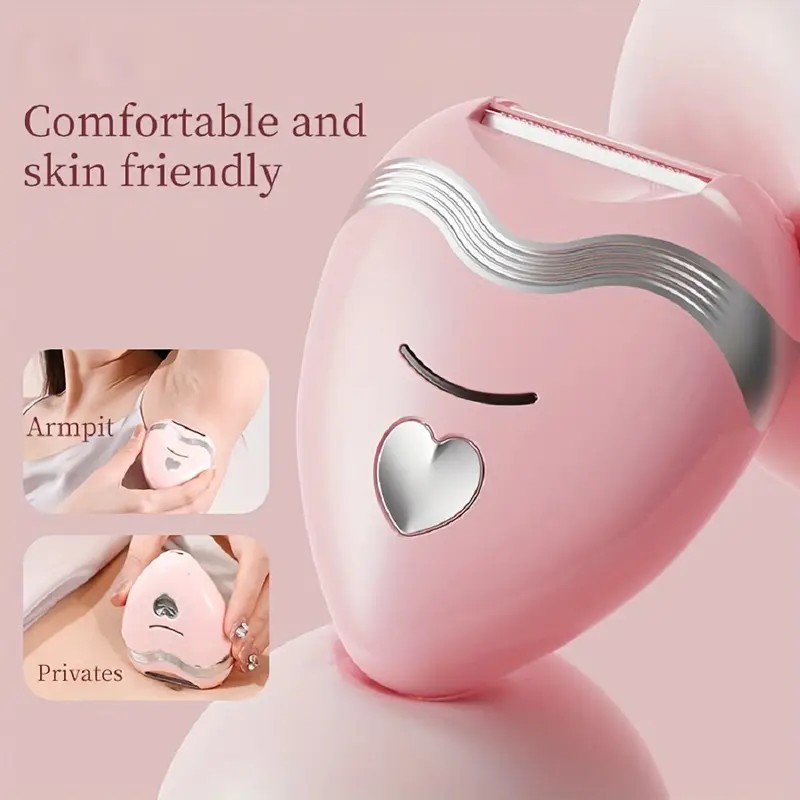 pink 3-in-1 Women's Electric Hair Remover, suitable for both dry and wet use. Designed for bikini, eyebrows, face, and underarms. Portable, rechargeable, cordless, gentle yet effective. - Image 3