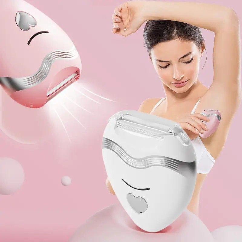 pink 3-in-1 Women's Electric Hair Remover, suitable for both dry and wet use. Designed for bikini, eyebrows, face, and underarms. Portable, rechargeable, cordless, gentle yet effective. - Image 4