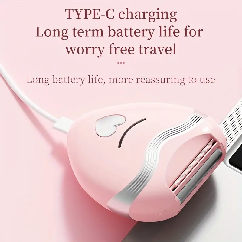 WHITE  3-in-1 Women's Electric Hair Remover, suitable for both dry and wet use. Designed for bikini, eyebrows, face, and underarms. Portable, rechargeable, cordless, gentle yet effective. - Image 8