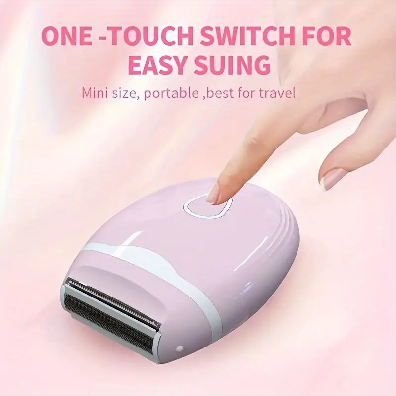 pink Women's Electric Hair Remover, Portable Shaver, suitable for bikini line, legs, and underarms, with detachable blade head. - Image 2