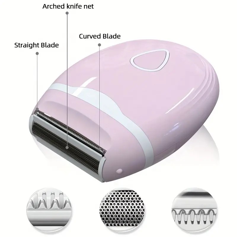 pink Women's Electric Hair Remover, Portable Shaver, suitable for bikini line, legs, and underarms, with detachable blade head. - Image 4
