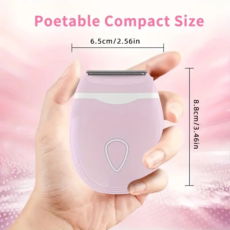 pink Women's Electric Hair Remover, Portable Shaver, suitable for bikini line, legs, and underarms, with detachable blade head. - Image 6