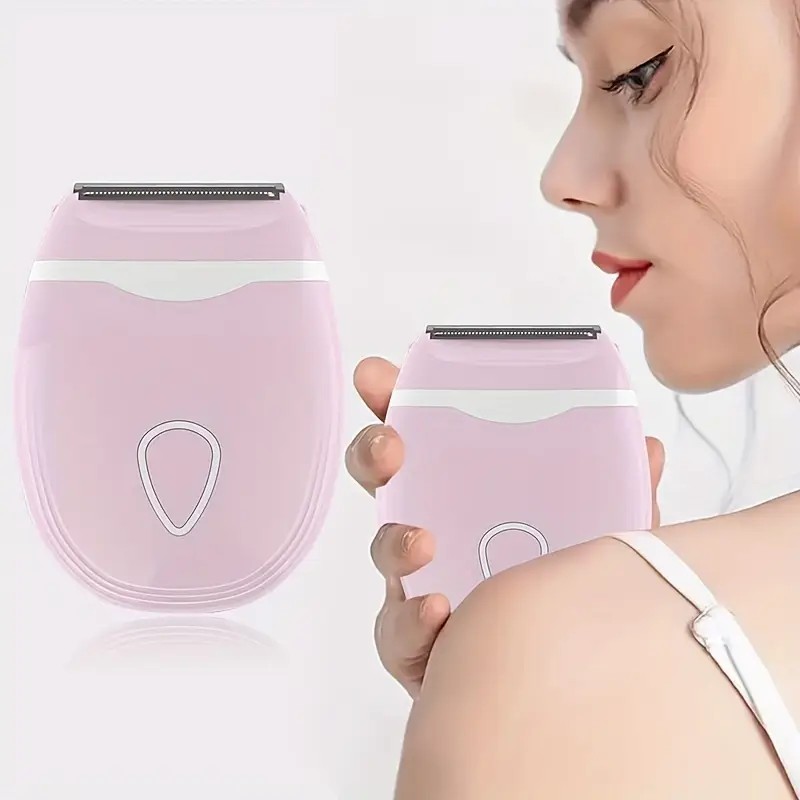 pink Women's Electric Hair Remover, Portable Shaver, suitable for bikini line, legs, and underarms, with detachable blade head. - Image 7