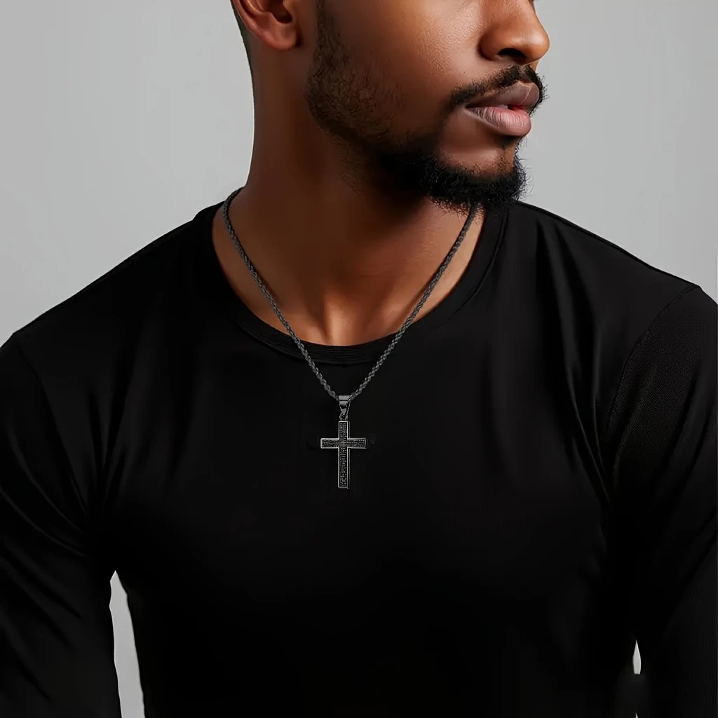 Titanium Steel Cross Necklace: Eternal Faith, Timeless Quality.golden - Image 4