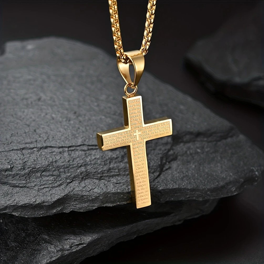 Titanium Steel Cross Necklace: Eternal Faith, Timeless Quality。Steel color - Image 8