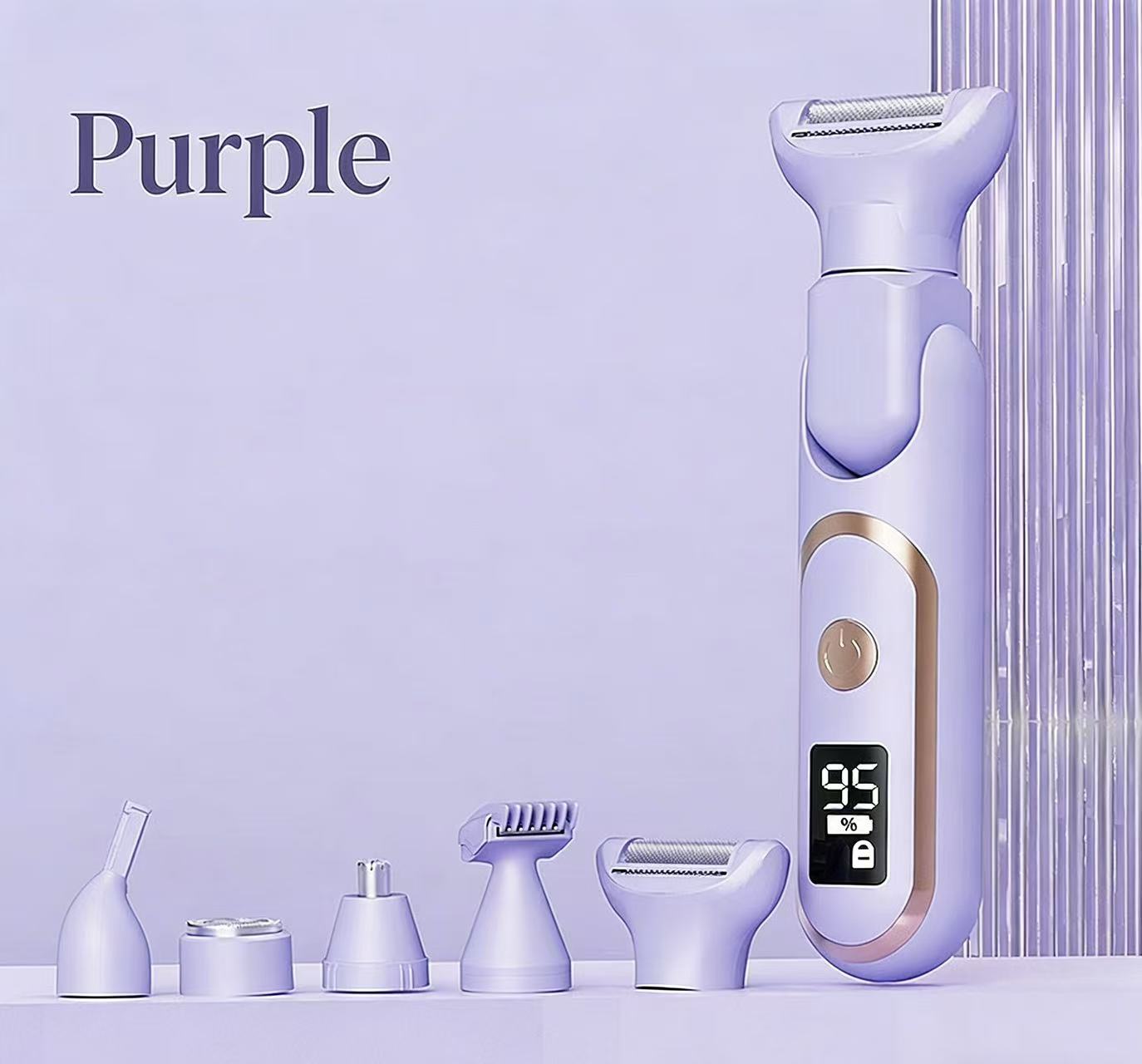 purple Women's Whole Body Electric Hair Removal Device, Painless Hair Removal, Type-C Fast Charging - Image 1