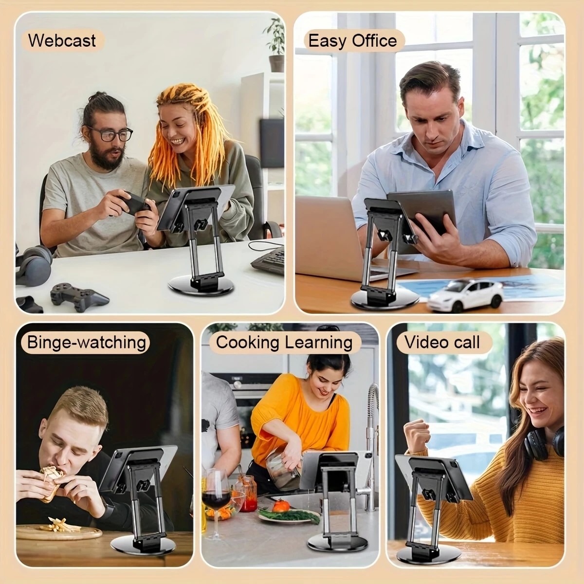 All-round Rotation, Rock-solid on Desktop —— Free Height Adjustment, One Stand for All Scenarios - Image 6