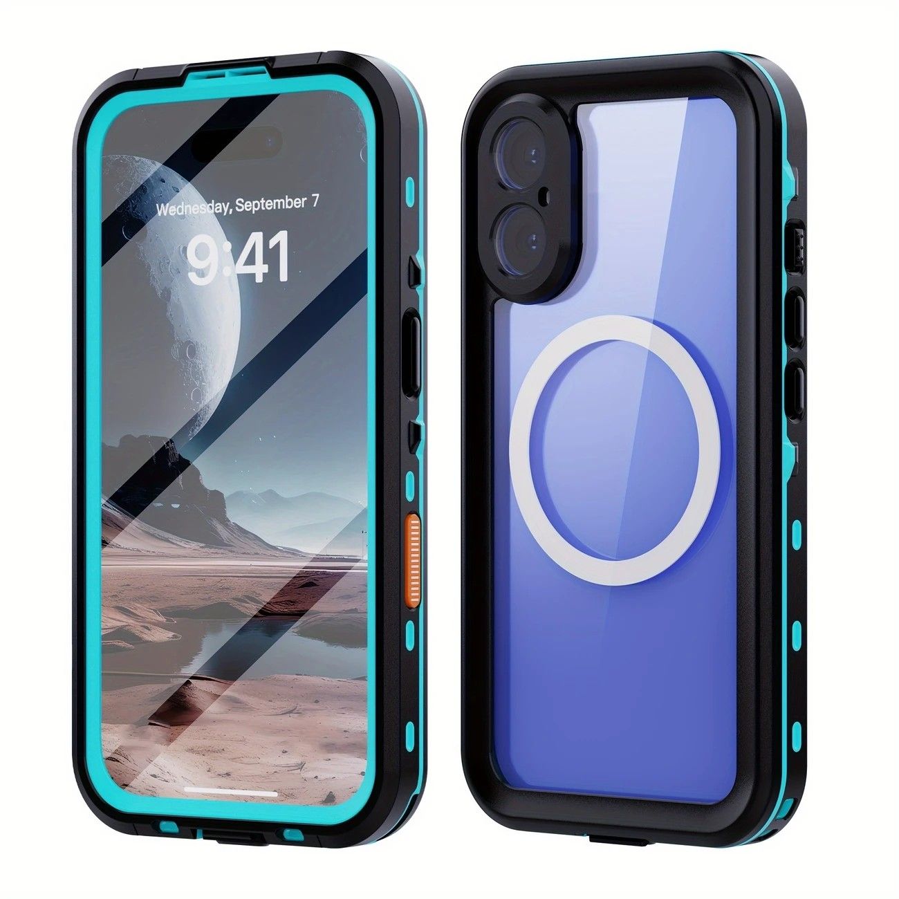 iPhone 16 Pro Max Waterproof Phone Case IP68 Drop Protection Snow Dust Resistant with Lanyard for Swimming Skiing Off Road Adventures(blue) - Image 1