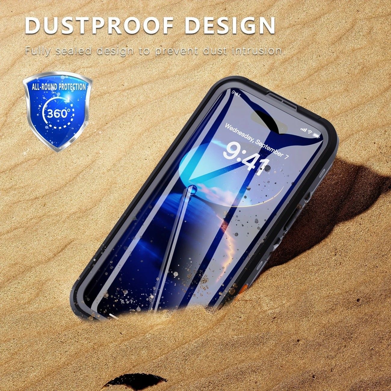 iPhone 16 Pro Max Waterproof Phone Case IP68 Drop Protection Snow Dust Resistant with Lanyard for Swimming Skiing Off Road Adventures(blue) - Image 8